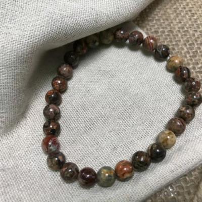 Bracelet Boule 6mm Jaspe Léopard