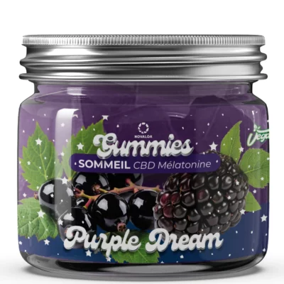 Gummies CBD Sommeil I Purple Dream I Cassis/Mûre - 20mg CBD et mélatonine - Sans THC - 30 gummies