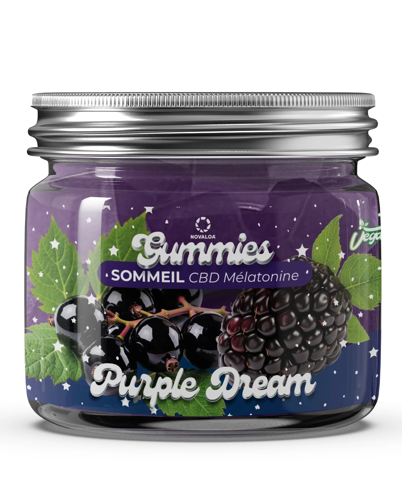 Gummies CBD Sommeil I Purple Dream I Cassis/Mûre – 20mg CBD et mélatonine – Sans THC – 30 gummies