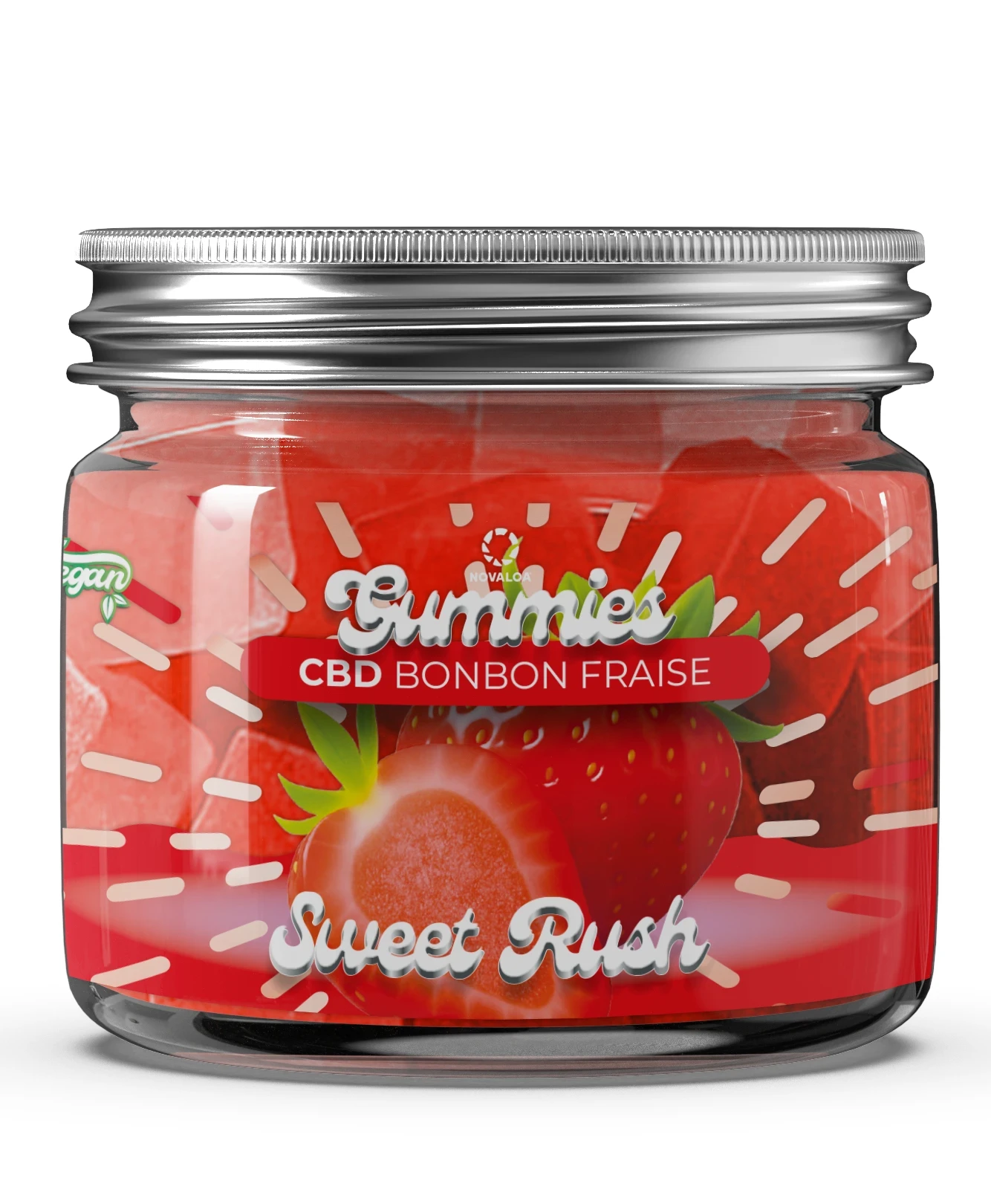 Gummies CBD Confort I Sweet Rush I Bonbon Fraise – 10mg CBD – Sans THC – 30 gummies